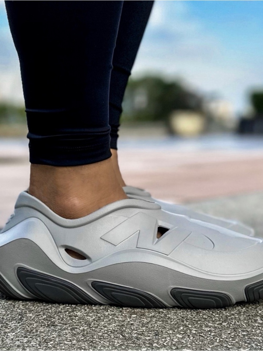 New Balance Men’s Athletic Slip-On Foam Shoe in Light Gray and Dark Gray